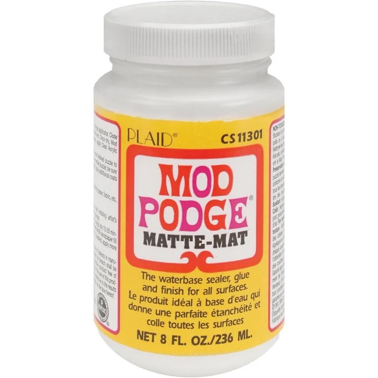 Mod Podge WMCS11301CA Sealer, Glue, and Finish, Matte Finish, Clear, 8 fl oz | Walmart (US)
