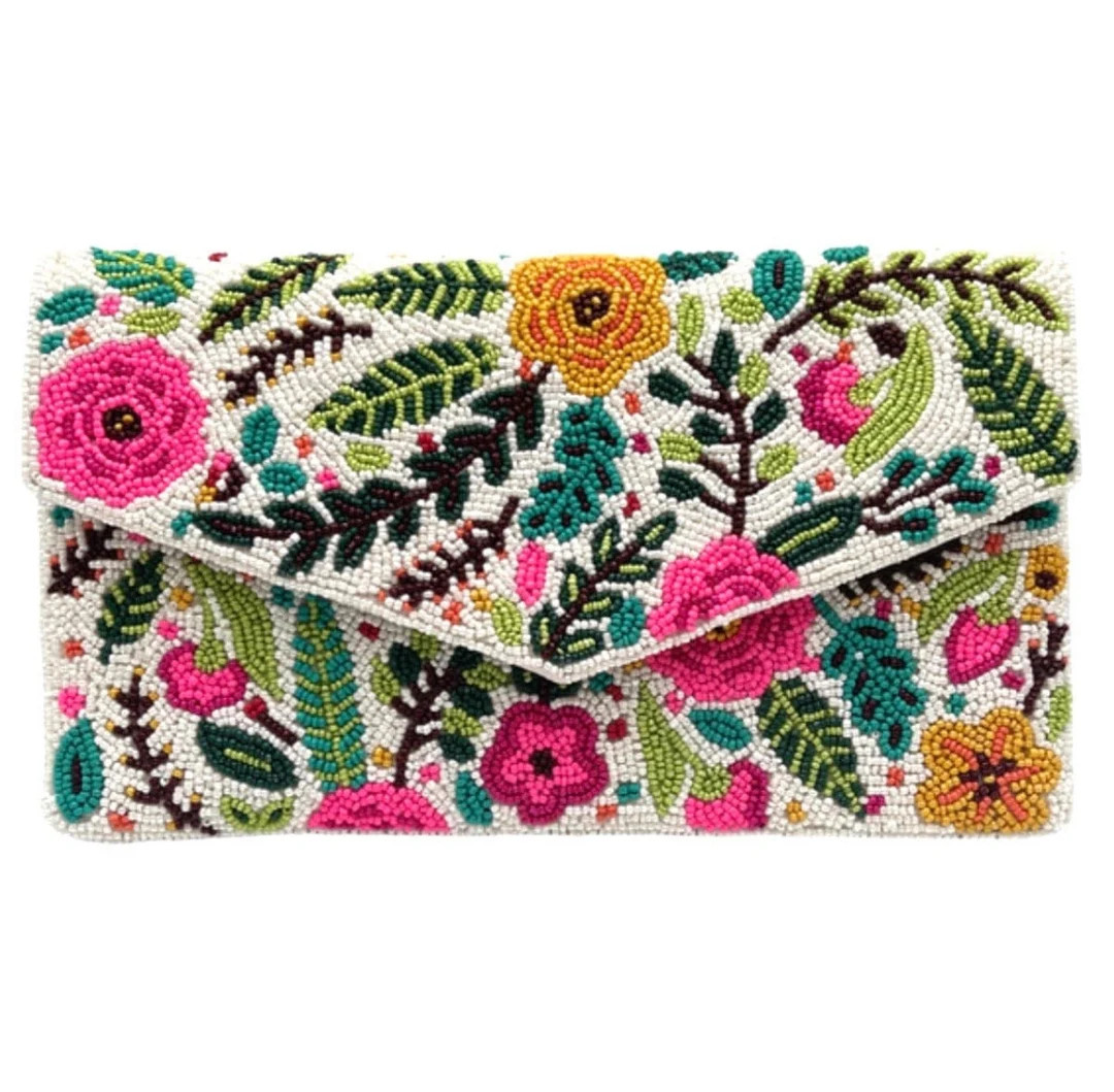 Floral Beaded Purse Beaded Clutch Beaded Bag Crossbody Purse Women - Etsy | Etsy (US)