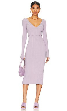 LPA Delaire Button Off Midi Dress in Dusty Purple from Revolve.com | Revolve Clothing (Global)