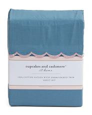 Cotton Embroidered Hem Sheet Set | TJ Maxx