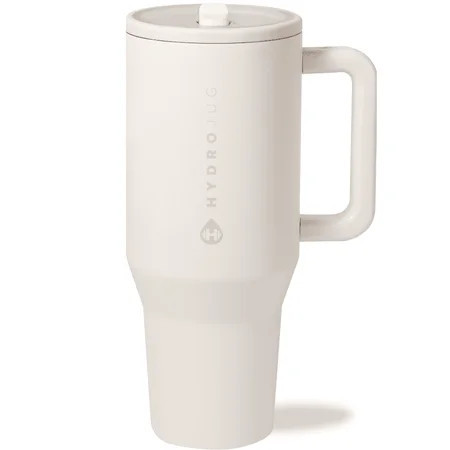 HydroJug Traveler 40 oz Water Bottle, Stainless Steel Insulated Tumbler with Flip Straw and Handle - Cream | Walmart (US)
