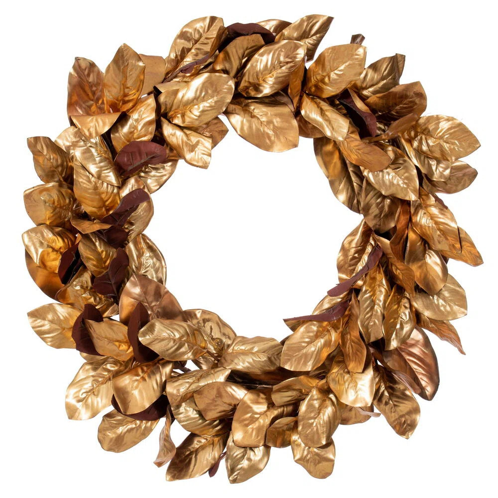 18'' Faux Magnolia Polyester Wreath | Birch Lane