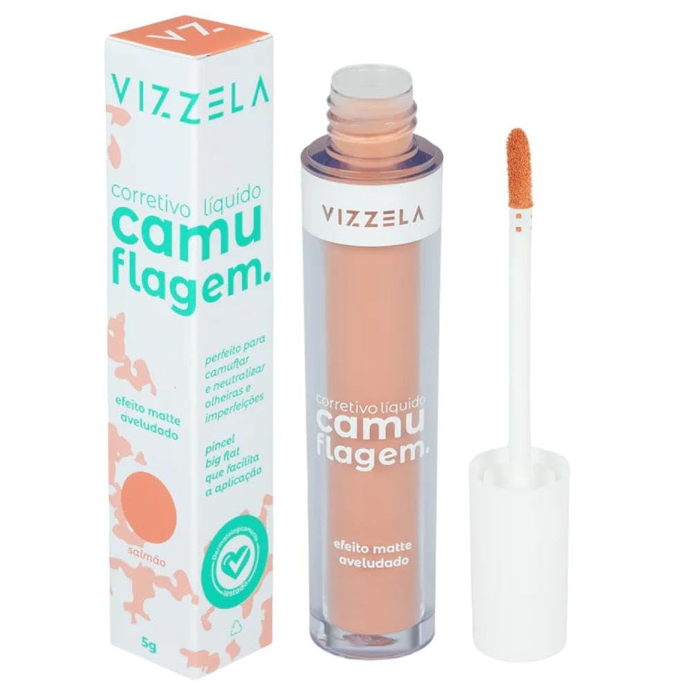 Corretivo Líquido Camuflagem Vizzela Salmão 5g | Amazon (BR)