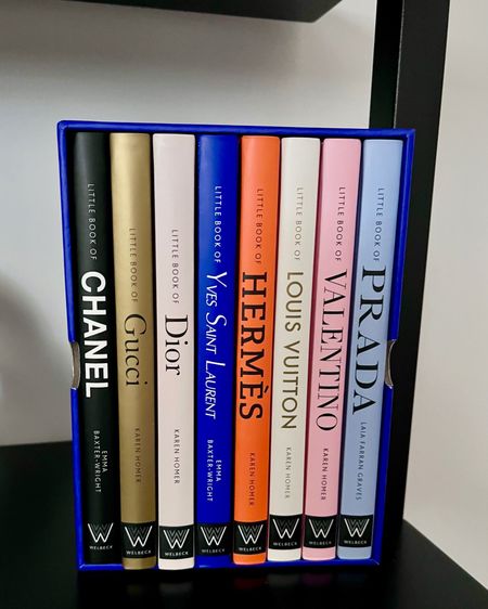 Mini set of designer books for bookshelf, coffee table or side table decor. I bought this set for a friend of mine as a holiday gift and ended up buying a set for myself. Soft palette that adds a pop of color to a neutral bedroom or living room. 

#LTKfindsunder100 #LTKstyletip #LTKhome