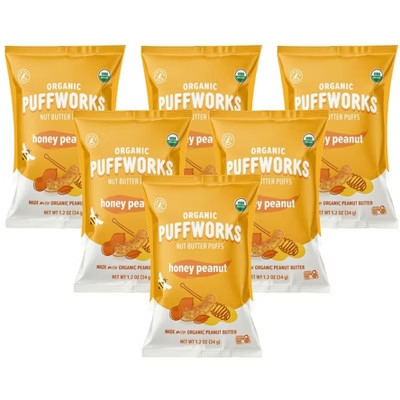 Puffworks Organic Honey Peanut Nut Butter Puff - Case of 6/1.2 oz | Target