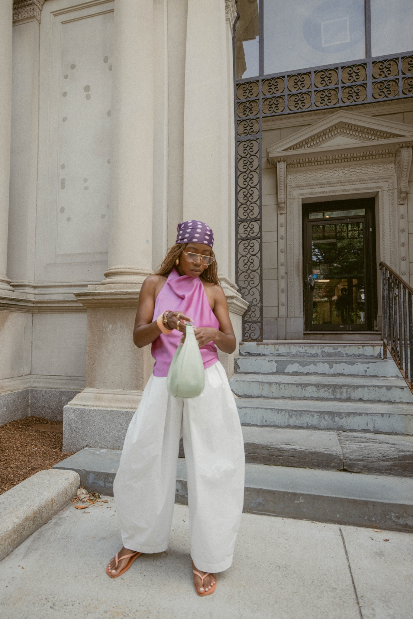 Satin pink backless top outfit with barrel leg pants and polka dot scarf

#LTKootd #LTKPetite #LTKdayinmylife
