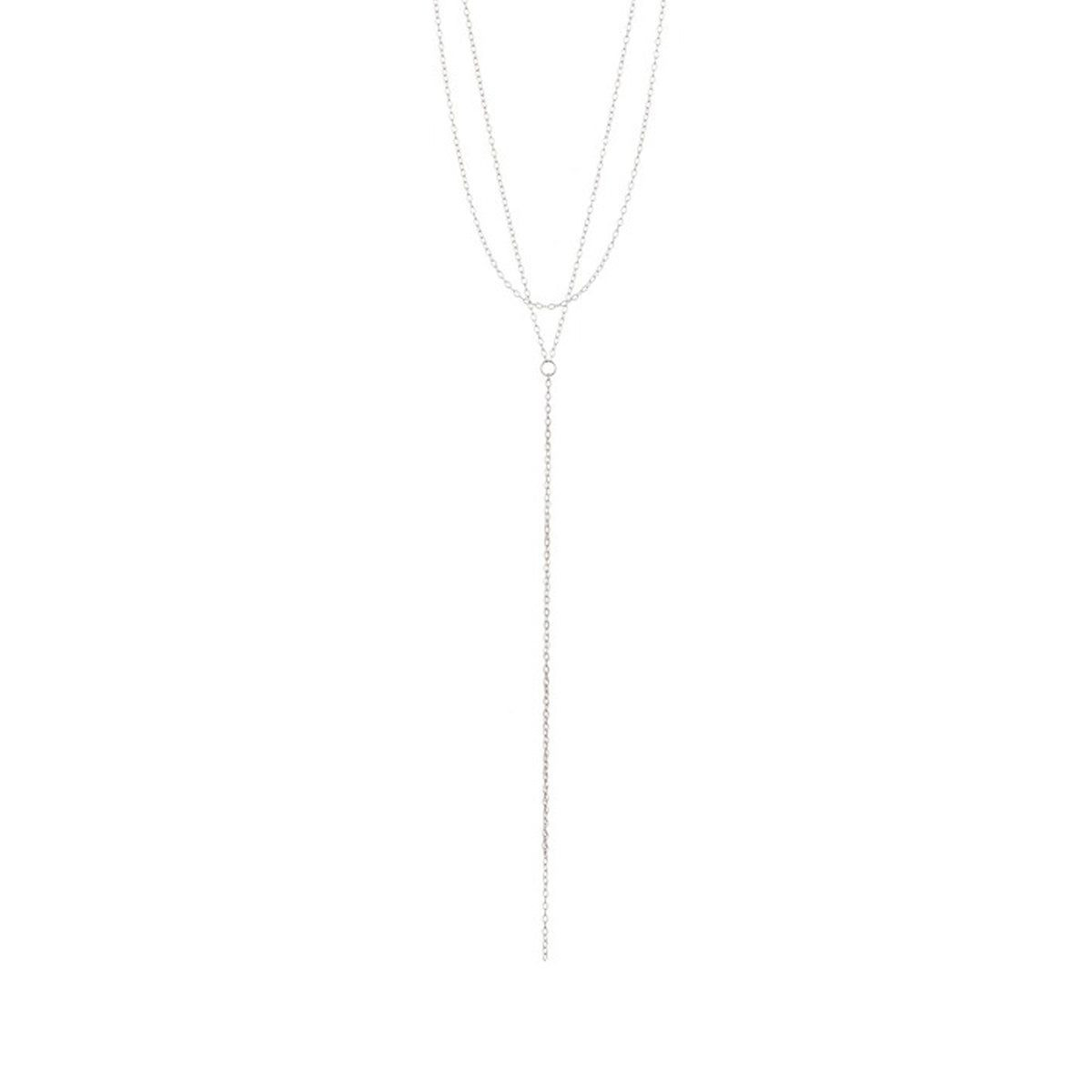 Adornia Rhodium Plated Layered Y-Necklace | Target