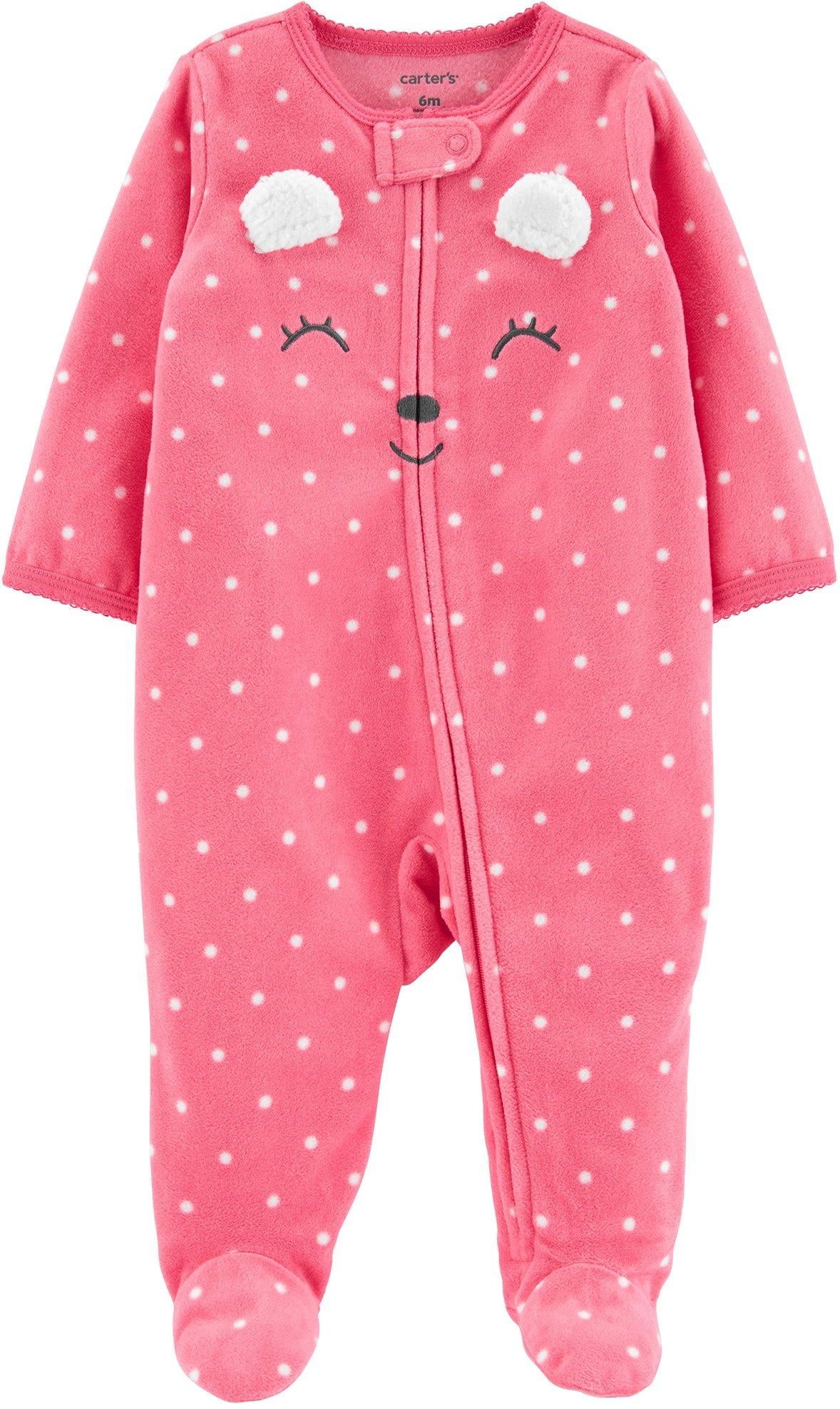 Carters Baby Girls Polka Dot Bear Snug Fit Footie Pajamas 3 Month Pink | Walmart (US)