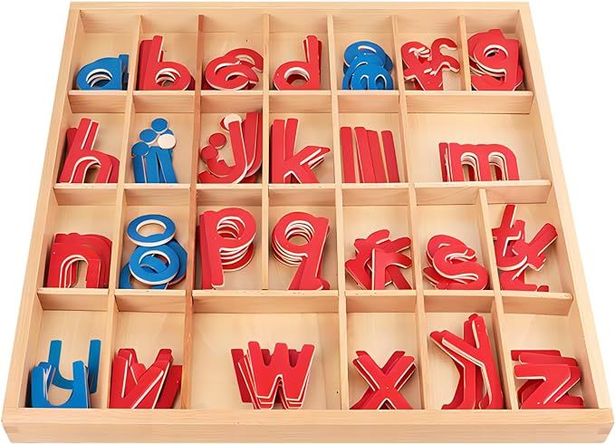 JACYUIG Montessori Spelling Language Learning Materials Toys Wooden Moveable Alphabet Preschool O... | Amazon (US)