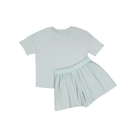 Hanes Comfywear Women's Pajama Set, Loungewear Top & Sleep Shorts Soft Celadon/Soft Celadon S | Walmart (US)