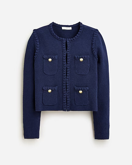 Odette sweater lady jacket in cotton-blend bouclé | J. Crew US