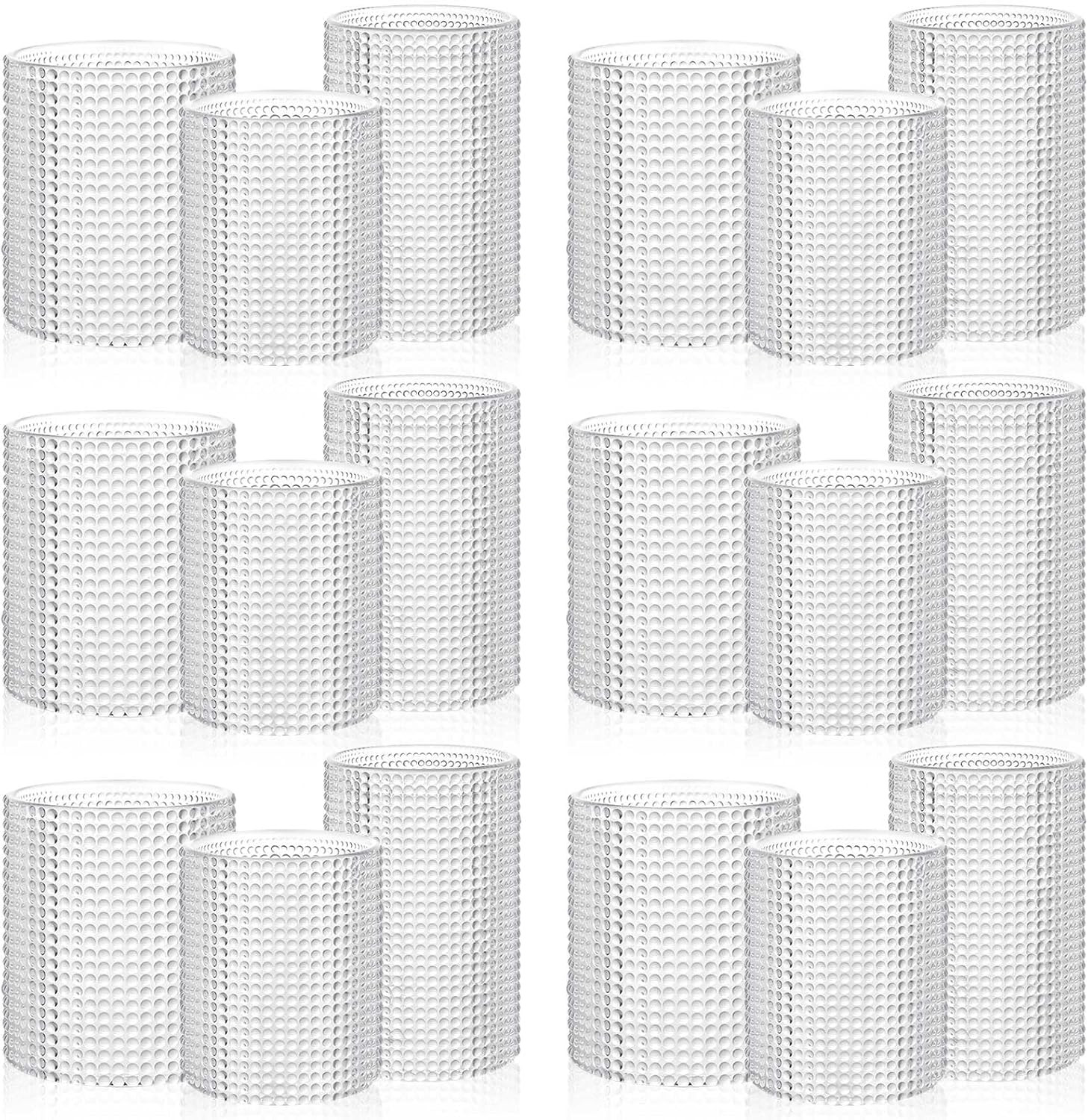 Irenare 18 Pcs Count Hobnail Drinking Glasses Set Old Fashioned Vintage Drinking Glasses Clear Ho... | Amazon (US)