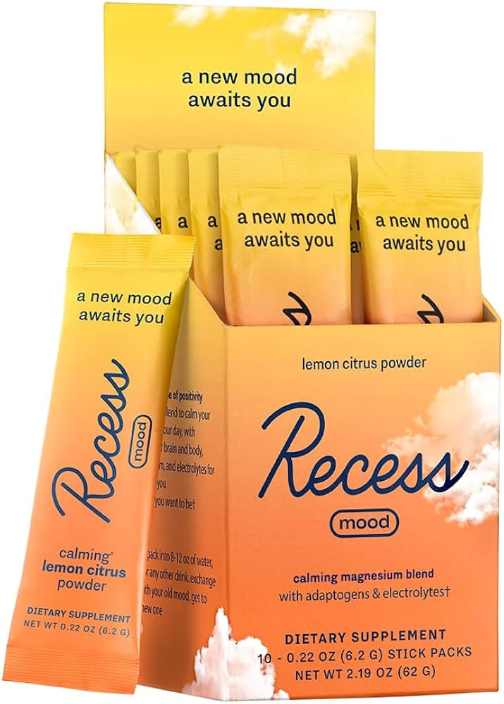 Recess Mood Powder, Magnesium L-Threonate Blend with Passion Flower, L-Theanine, Electrolytes, Ma... | Amazon (US)