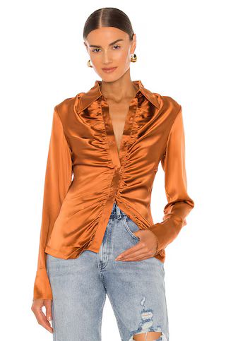 Kim Shui Silk Shirt in Bronze from Revolve.com | Revolve Clothing (Global)