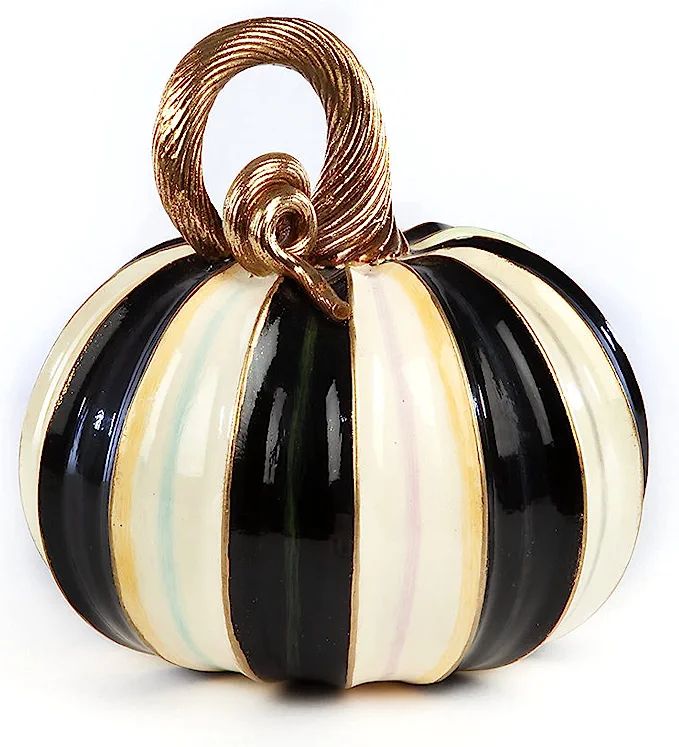 MacKenzie-Childs Elegant Stripe Pumpkin, Halloween Home Decor, Fall Decor, Large | Amazon (US)