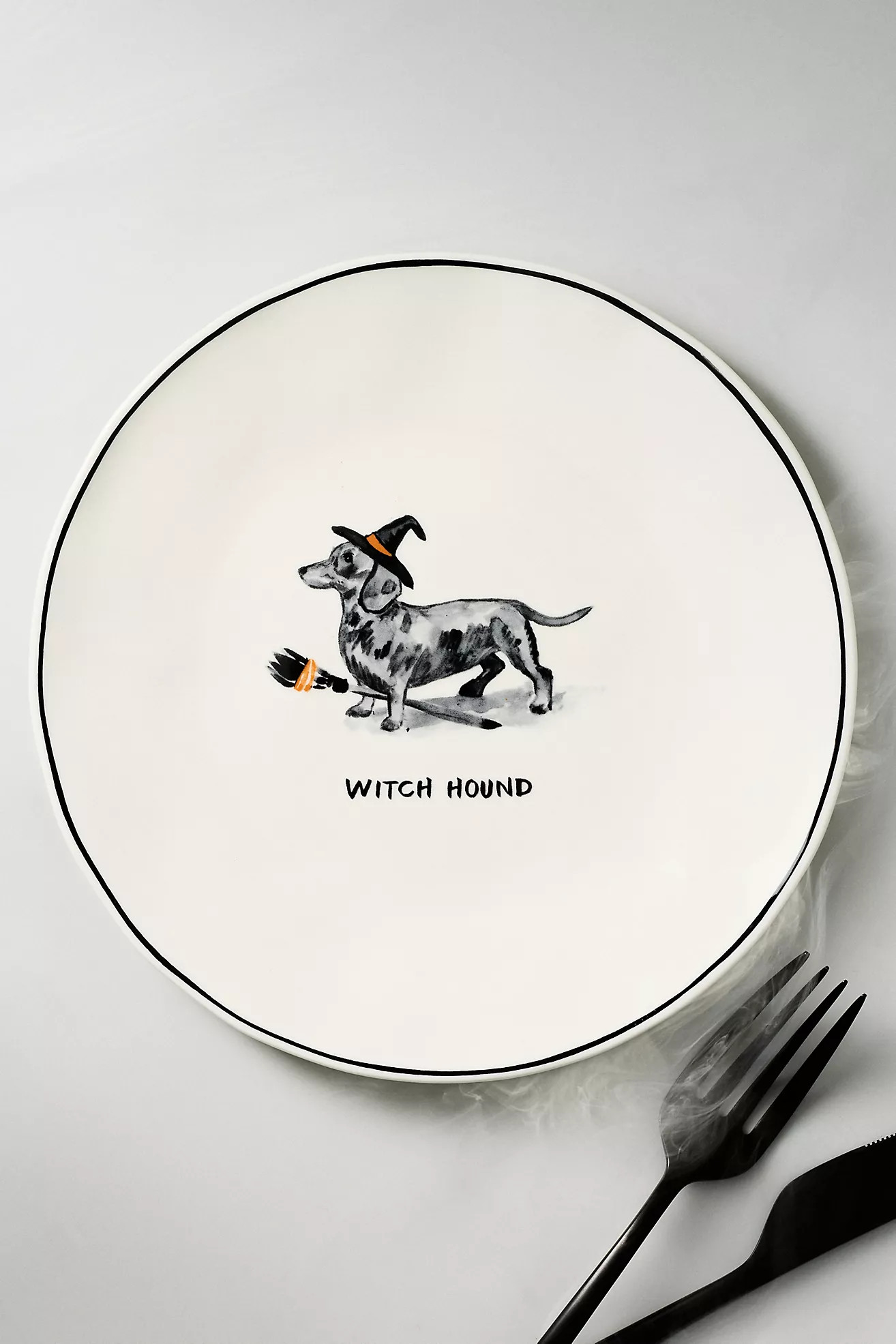 Molly Hatch Stoneware Halloween Dog Dessert Plate | Anthropologie (US)