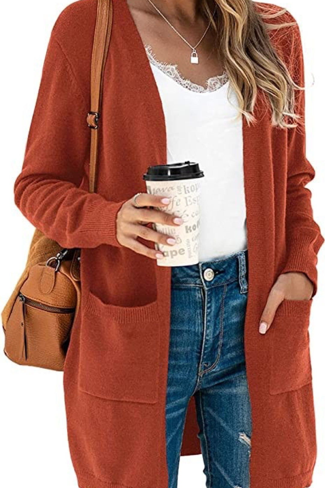 Rust cardigan amazon 

#LTKunder50