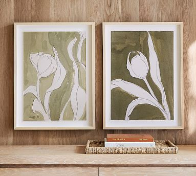 Sage Tulip Framed Print | Pottery Barn (US)