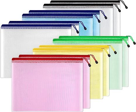 SUNEE 12pcs Mesh Zipper Pouch 11x16, Large Storage Bags for Board Game & Puzzle Organi... | Amazon (US)