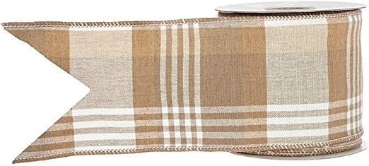 RAZ Imports Pinecone Lodge 4" X 10 Yards Plaid Wired Ribbon | Amazon (US)