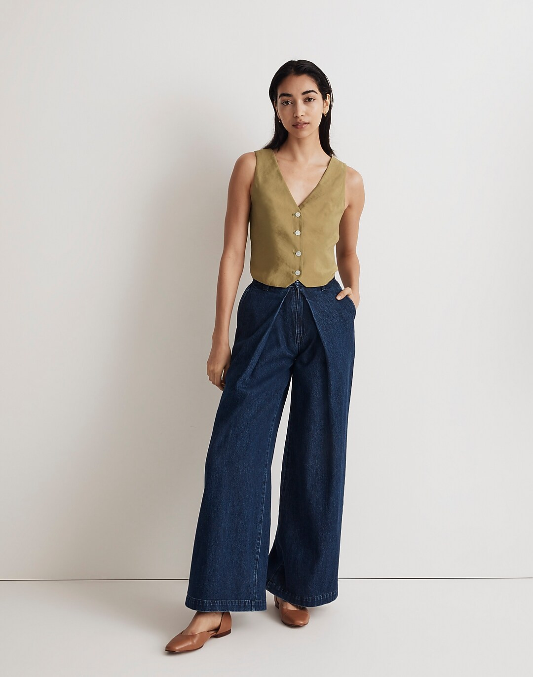 Katrina Crop Vest Top in Softdrape | Madewell