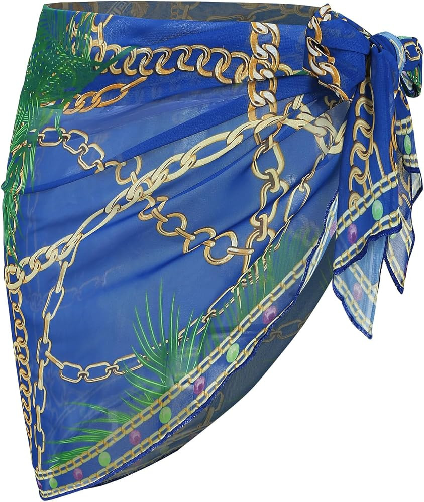 ZAFUL Boho Beach Cover Ups for Women Sarong Coverups Sheer Bikini Chiffon Wraps Skirts for Swimwe... | Amazon (US)