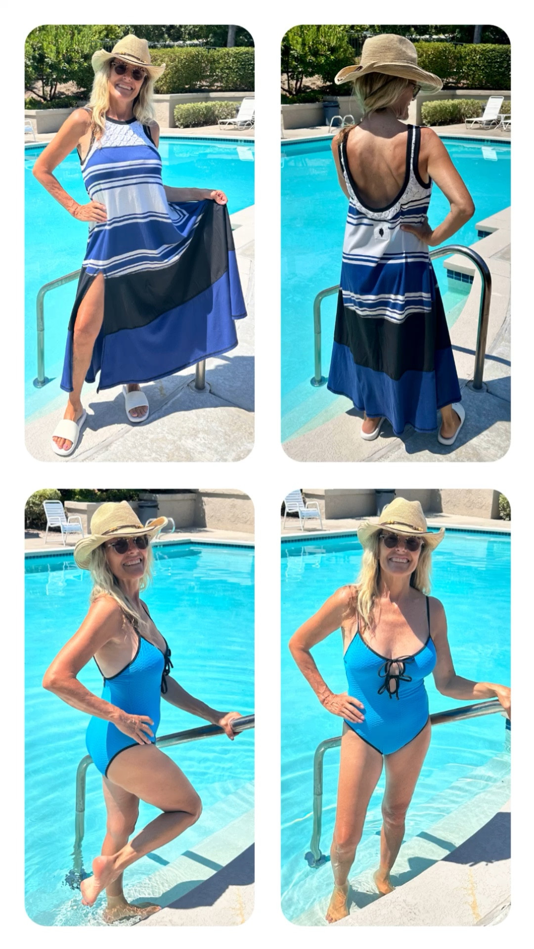 This Free People tank dress makes the perfect bathing suit cover up! I love the tiered silhouette with the mix of lightweight, super soft fabrics, the textured top, side seam slit (for a little sass), the scoop neck, and the open back! It’s a great dress for vacation, a lunch date, or running errands. This color I got on the FP sale, and it’s sold out, but there is another color available, and I’ll link it (it’s not on sale tho). I’m wearing my true size XS. I found this cute bathing suit at Nordstrom Rack! I love the contrast trim (gives it that sporty look), the cute keyhole detail, the front ties, and the textured fabric! I’m wearing my true size S. I’m linking a few more cute ones. Love these Target slides! They’re super comfy! Wearing my true size 9. And, my straw beach hat!

LTK style tips, LTK fashion, LTK sale alert, LTK fit, LTK over 60, micro influencer, style influencer, wfh wardrobe, affordable fashion, sales & splurges, summer 2024, summertime fashion, ways to style, outfit ideas, outfit inspiration, everyday outfit, ootd, casual outfits, casual style, daily looks, over 60, over 60 fashion, over 60 style, ageless style, fun fashion, comfy style, glamma, instafashion, summer fashion, summer style, summer outfit, vacation outfit, resort wear, travel outfit, fun summer fashion, wear what you love, Amazon straw beach hat, Amazon style, Amazon fashion, Amazon finds, summer finds, bathing suit cover up, Free People, Free People style, sandals, bathing suit, Target slide sandals, Nordstrom Rack

#LTKSummerSales #LTKSwim #LTKSeasonal