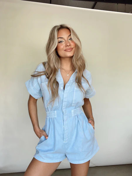 Jump In Denim Romper | Lane 201 Boutique