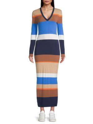 Striped V-Neck Maxi-Dress | Saks Fifth Avenue OFF 5TH