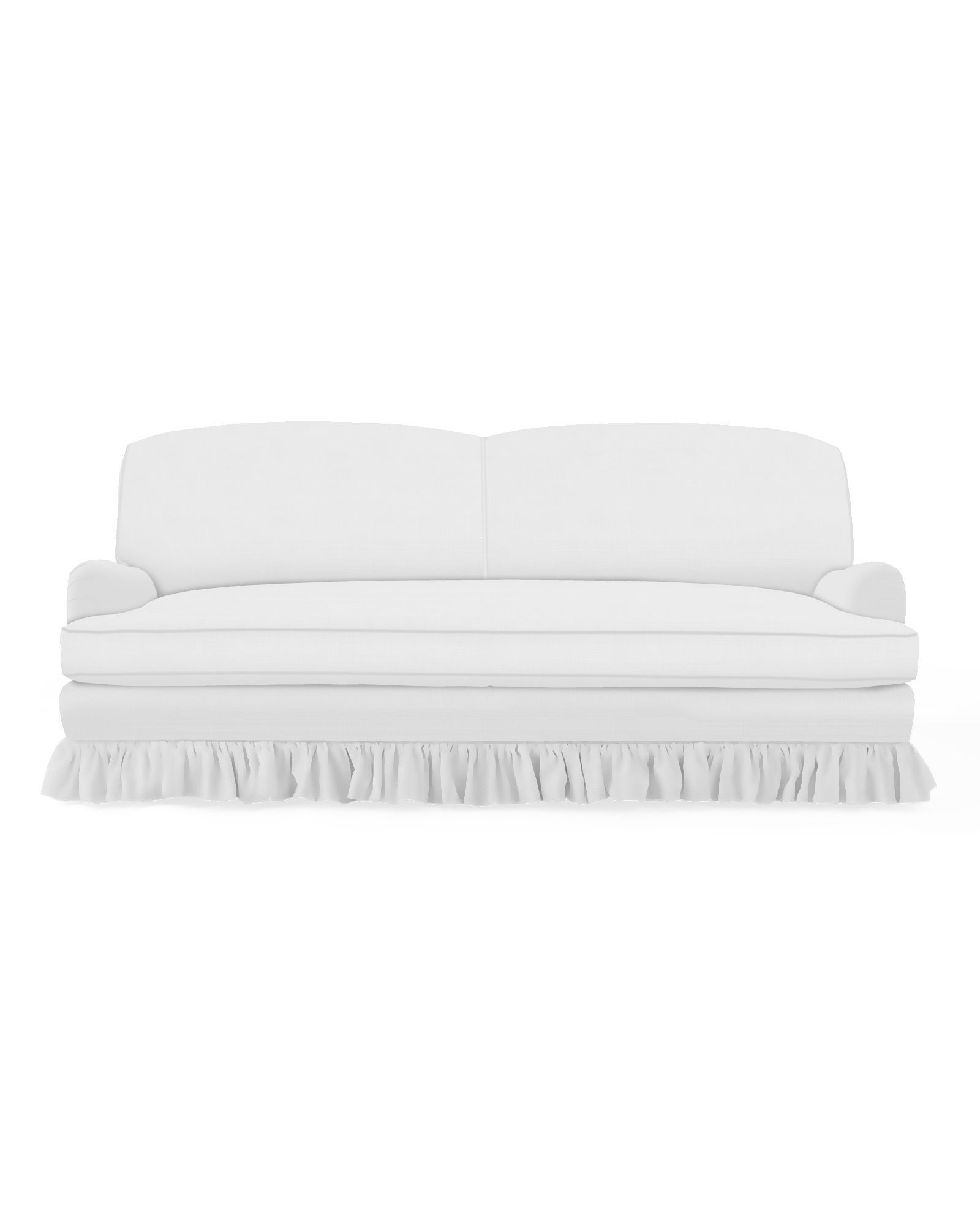 Miramar English Roll Arm Sofa with Ruffle Skirt | Serena and Lily