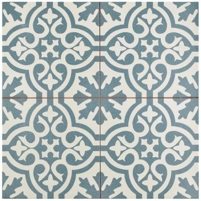 EliteTile Alameda 17.63" x 17.63" Ceramic Field Tile in Blue/White | Wayfair North America
