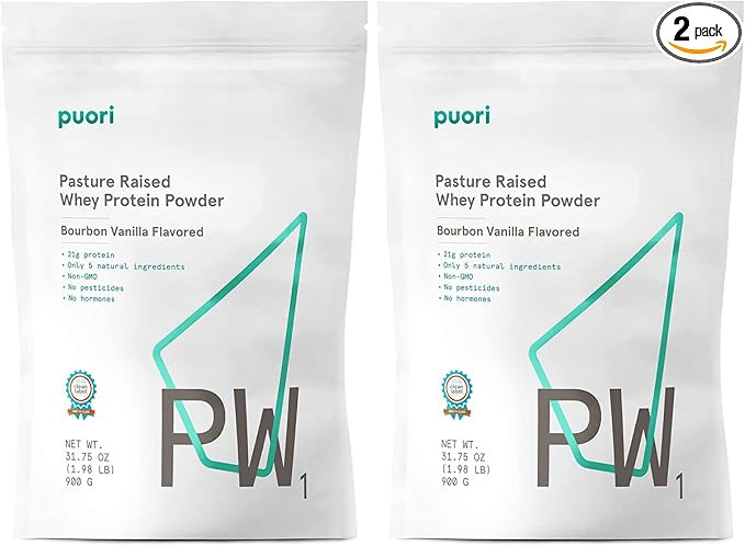 Puori Whey Protein Powder - Bourbon Vanilla - PW1 Pasture Raised, Grass-Fed & Non-GMO - 100% Natu... | Amazon (US)