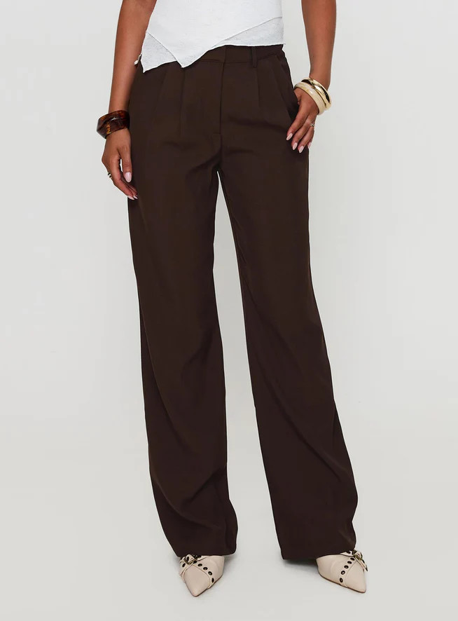 Ambient Wide Leg Pant Chocolate | Princess Polly AU
