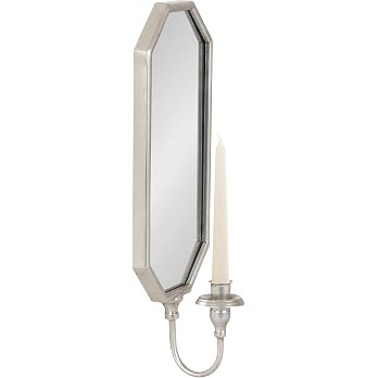 Kate and Laurel Wardelle Vintage Mirrored Wall Sconce, 7 x 5 x 18, Silver, Antique Scalloped Cand... | Amazon (US)