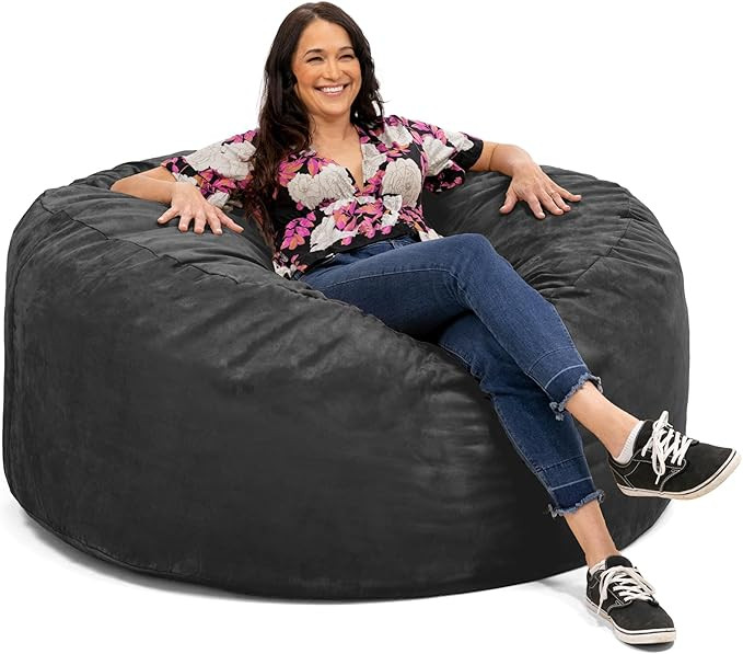 Jaxx 5 Foot Saxx - Big Bean Bag Chair for Adults, Black | Amazon (US)