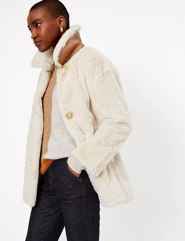 Faux Fur Short Jacket | Autograph | M&S | Marks & Spencer (UK)