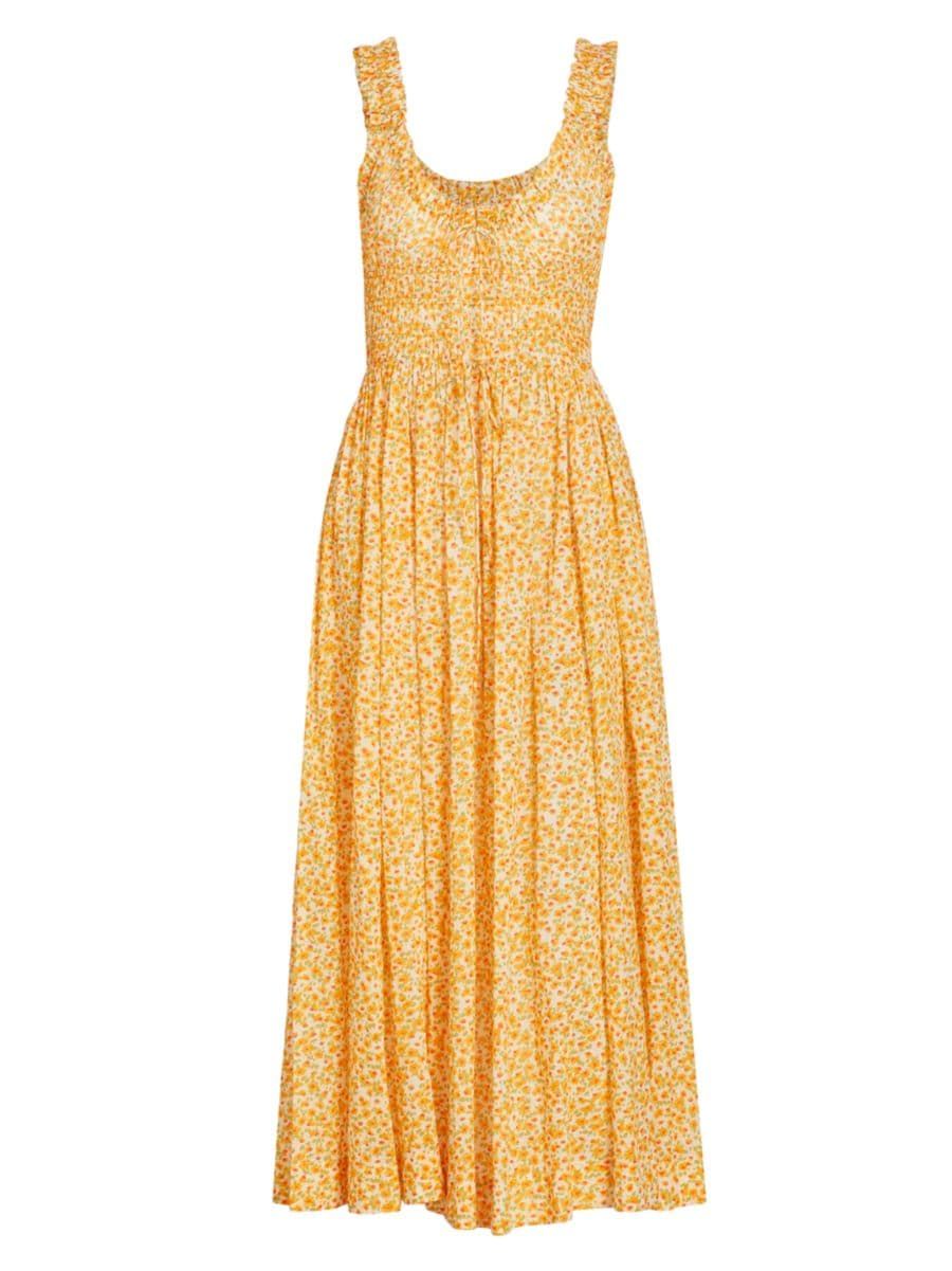 Emmaretta Floral Cotton Midi-Dress | Saks Fifth Avenue