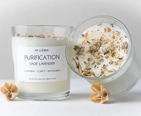 My Lumina Purification Sage Lavender Candle - Smudging Chakra Balancing Healing Candle Natural So... | Amazon (US)