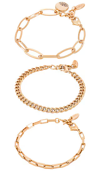 Chain Bracelet Set in Gold | Revolve Clothing (Global)