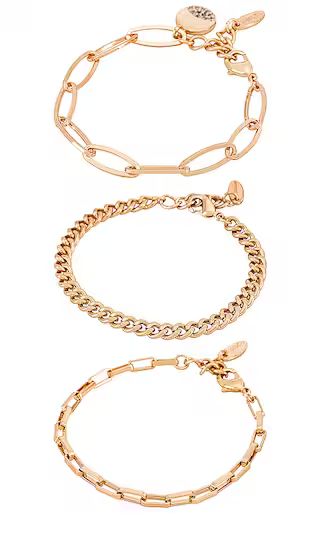 Chain Bracelet Set in Gold | Revolve Clothing (Global)