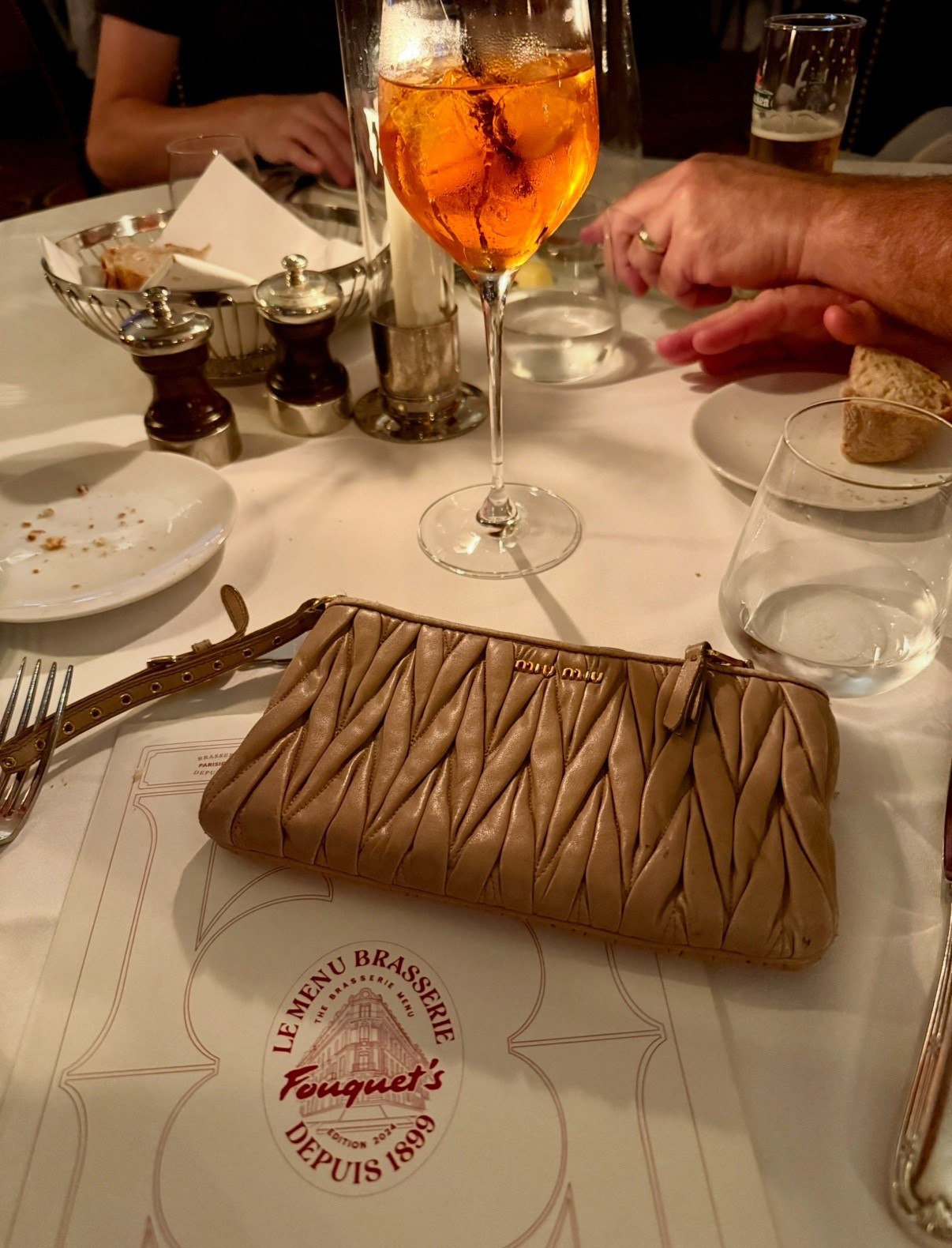 Gorgeous Paris night at Fouquet’s. A neutral like this clutch goes with everything! @miumiu #miumiu 

#LTKTravel #LTKStyleTip #LTKItBag