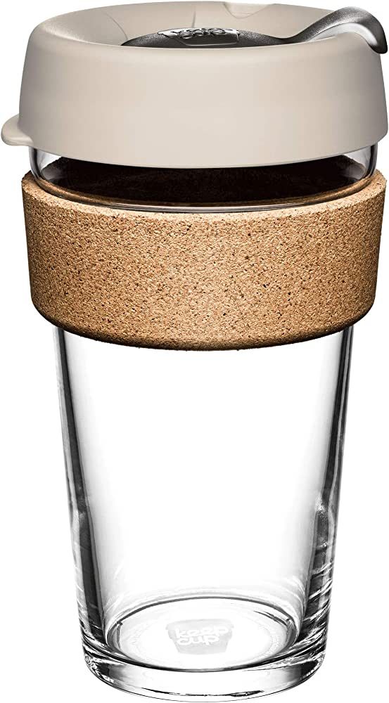 KeepCup Reusable Tempered Glass Coffee Cup | Travel Mug with Spill Proof Lid, Brew Cork Band, Lig... | Amazon (US)