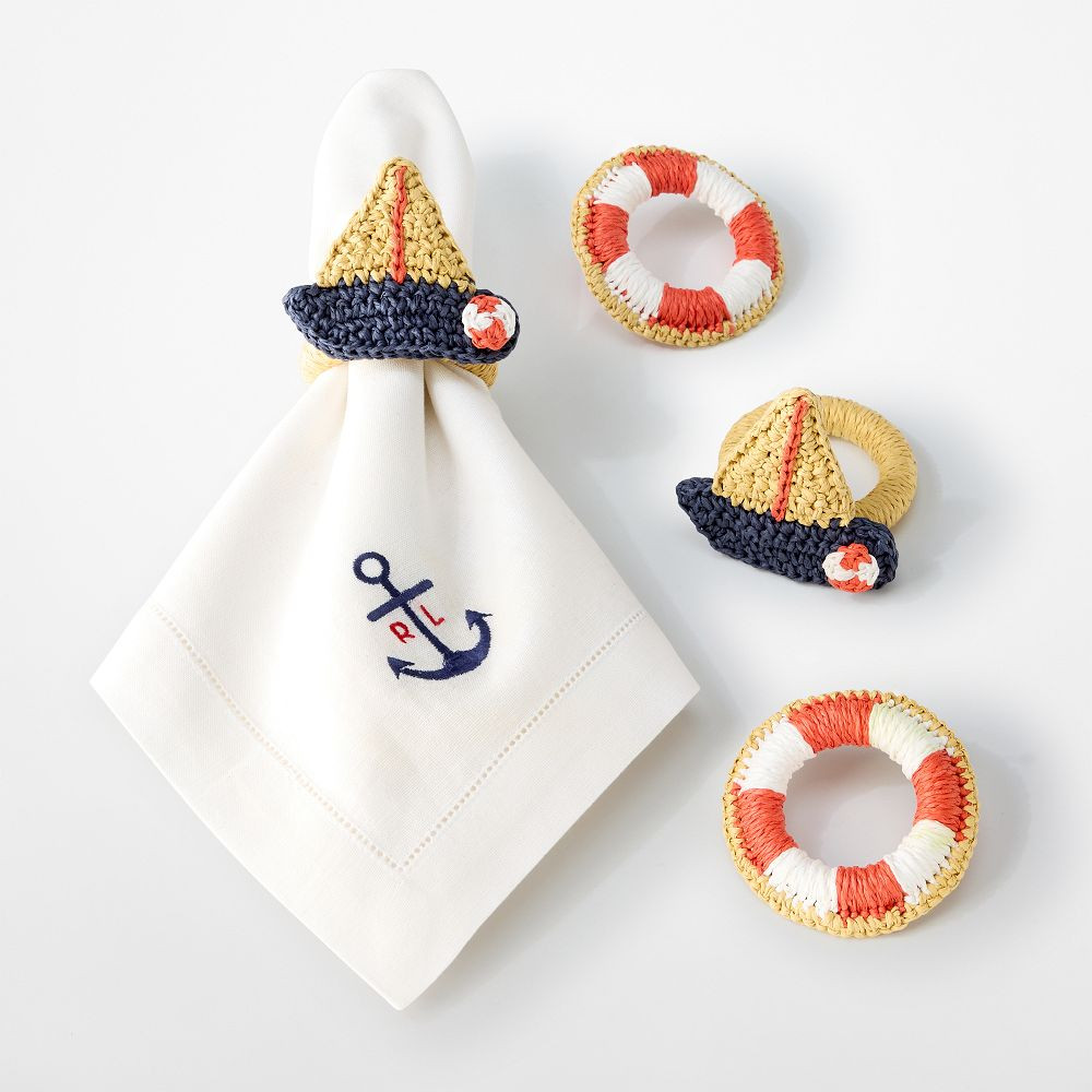 Nautical Raffia Napkin Rings, Set of 4 | Mark and Graham