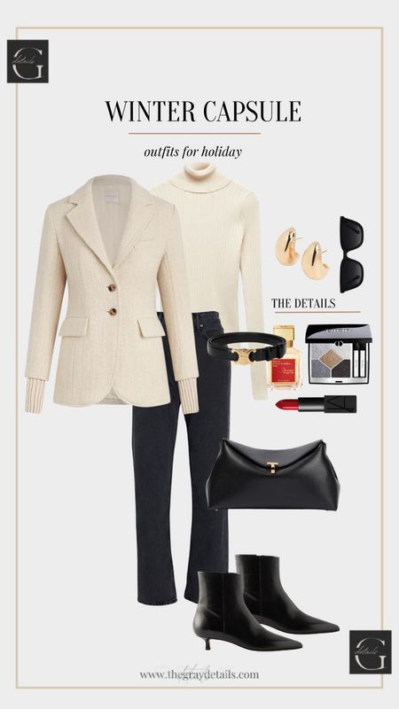 Black and white outfit for winter, holiday outfit, business casual outfit 

#LTKover40 #LTKworkwear #LTKHoliday