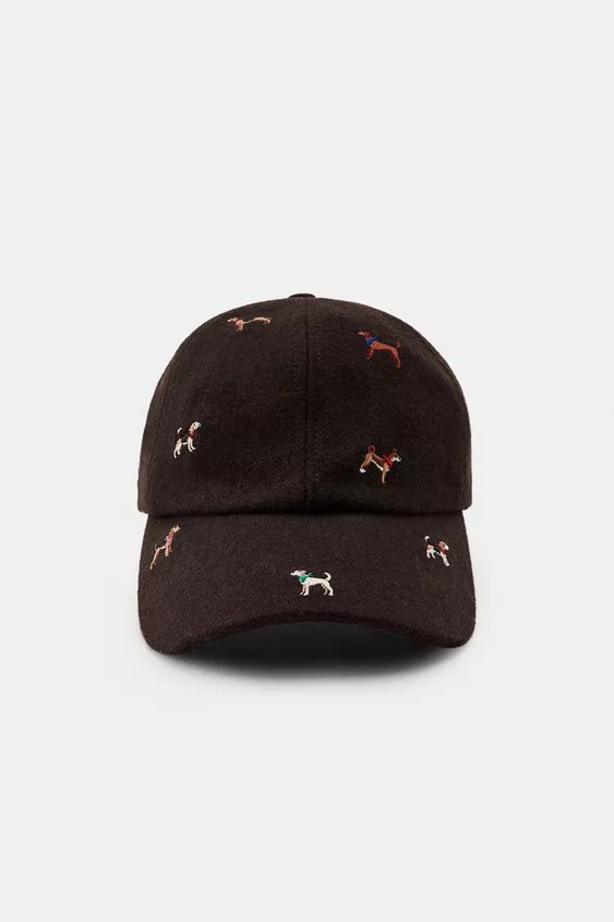 WOOL BLEND CAP WITH DOG EMBROIDERY | Zara US