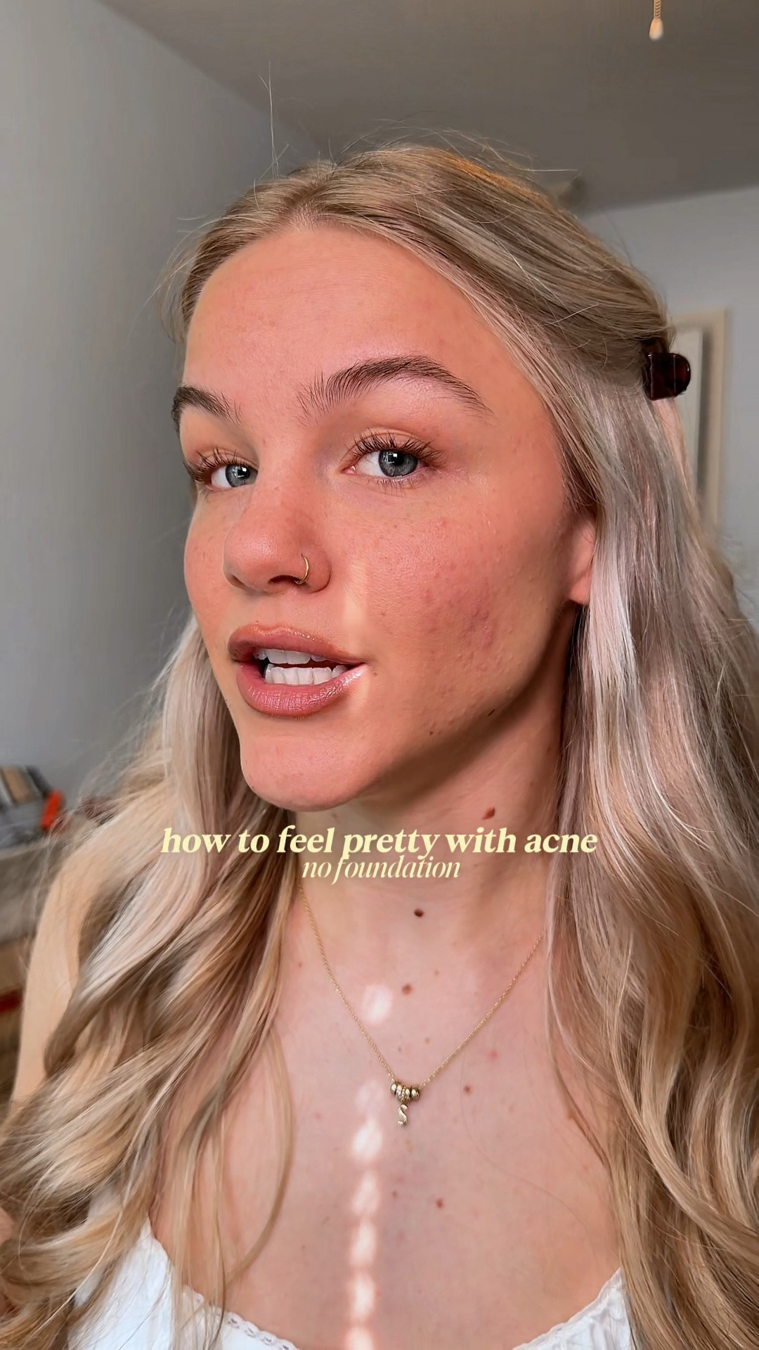 NO FOUNDATION light, everyday, clean girl makeup to feel pretty with acne 🩵 

#LTKBeauty #LTKselfcare #LTKgrwm