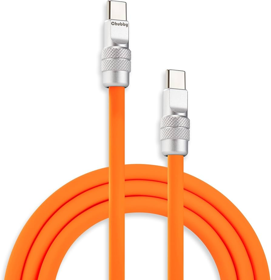 chubbycable Chubby 2.0 USB C 240W Fast Charging Cable Silicone Soft Durable USB C Cable Extra Thi... | Amazon (US)