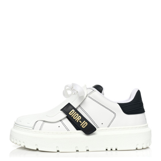 CHRISTIAN DIOR Calfskin Dior-ID Platform Sneaker 37 White Deep Blue | FASHIONPHILE (US)