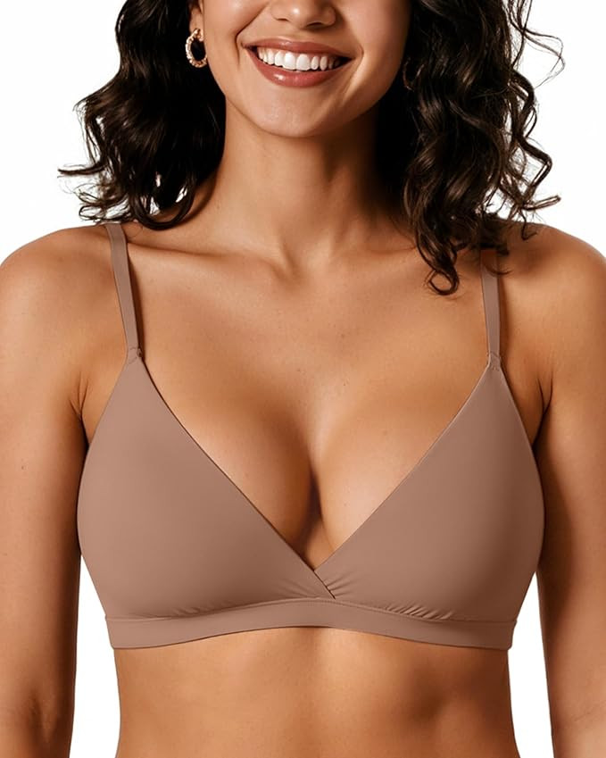 Triangle Bralettes for Women Wireless Bras Plunge Unlined No Underwire Seamless Comfortable Every... | Amazon (US)