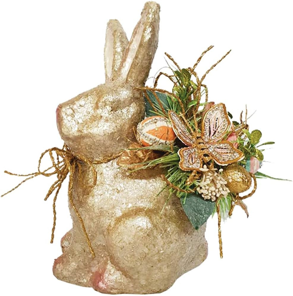 C&F Home Glitter Easter Bunny and Flowers Figure 9" x 7" x 12" Gold | Amazon (US)